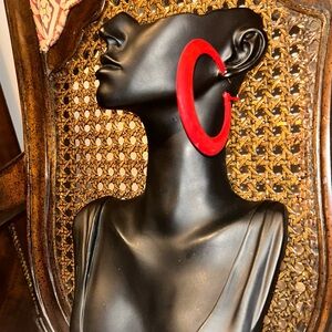 Big Red Hoop Earrings